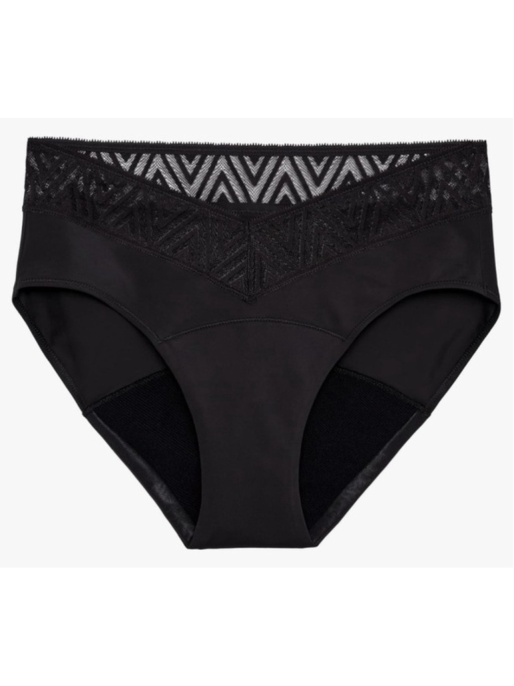 THINX Women's Hiphugger Period Underwear Black Size M Super Absorbent Panties